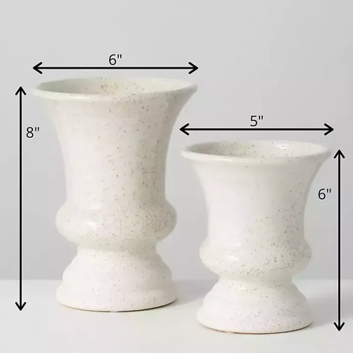 Sale Kirklands Home Speckled Terracotta Block Vases, Set of 2 White