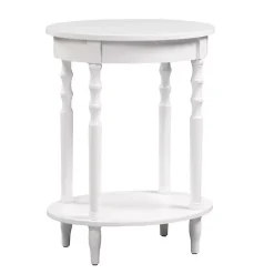 New Kirklands Home Spindle Legs Oval Accent Table White