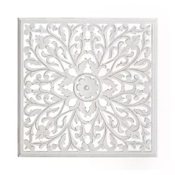 Sale Kirklands Home Sqaure Medallion Wood Plaque White