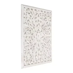 Sale Kirklands Home Sqaure Medallion Wood Plaque White