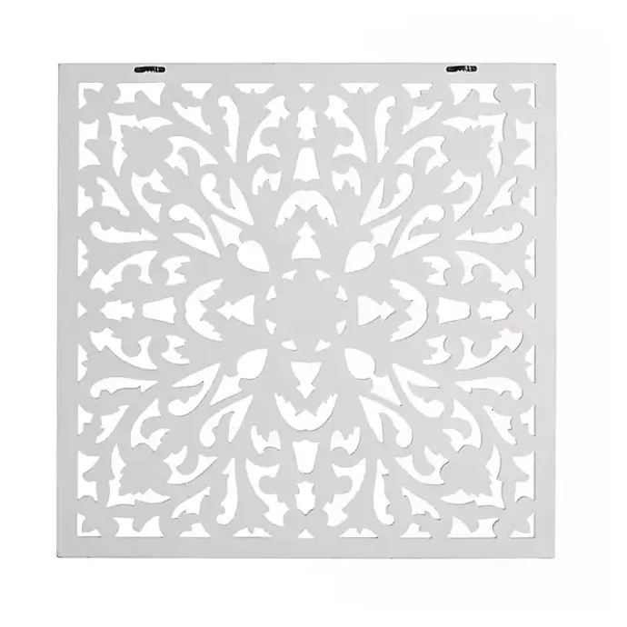 Sale Kirklands Home Sqaure Medallion Wood Plaque White