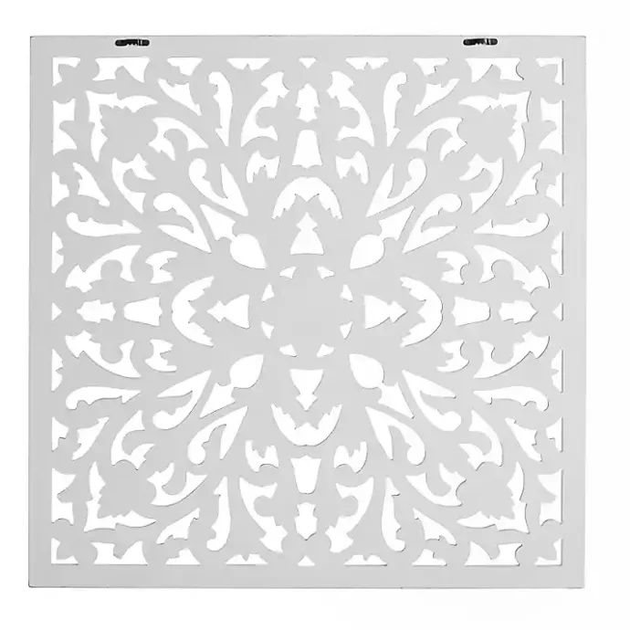 Sale Kirklands Home Sqaure Medallion Wood Plaque White