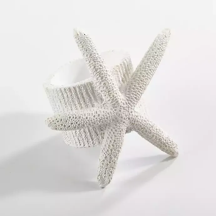 Outlet Kirklands Home White Starfish Napkin Rings, Set of 4