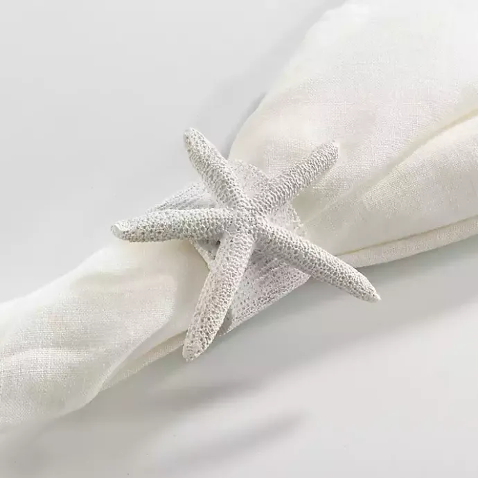 Outlet Kirklands Home White Starfish Napkin Rings, Set of 4