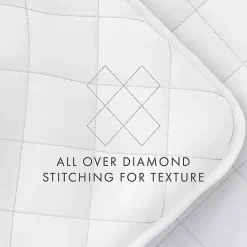 New Kirklands Home Stitched Diamond 3-pc. Queen Quilt Set White