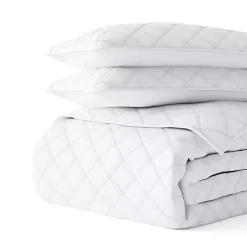 New Kirklands Home Stitched Diamond 3-pc. King Quilt Set White