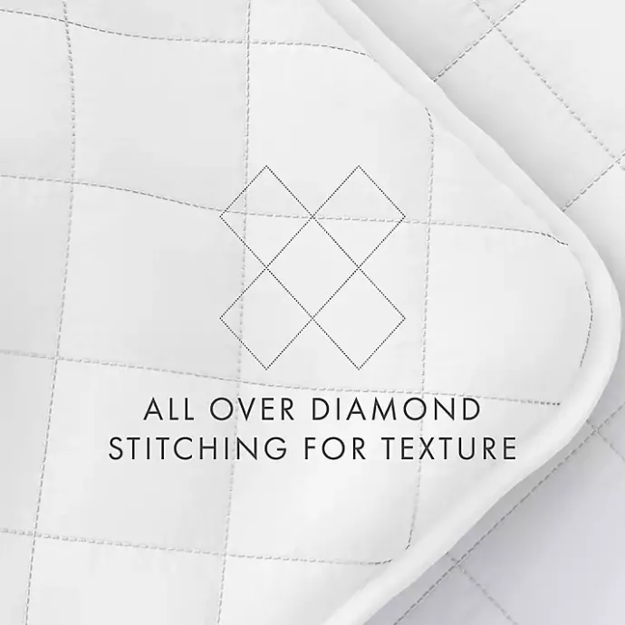 New Kirklands Home Stitched Diamond 3-pc. King Quilt Set White