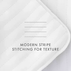 New Kirklands Home Stitched Stripes 2-pc. Twin Quilt Set White