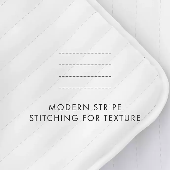 New Kirklands Home Stitched Stripes 2-pc. Twin Quilt Set White