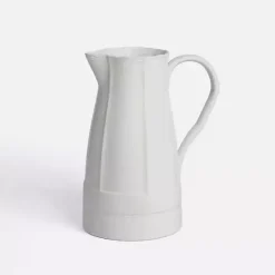 Kirklands Home Stoneware Pitcher Vase White