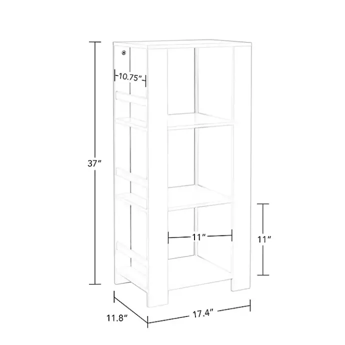 Best Kirklands Home Storage Tower Bookshelf with 2 Navy Bins White
