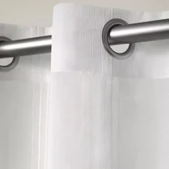 Sale Kirklands Home Stripe Sheer Curtain Panel Set, 108 in. White