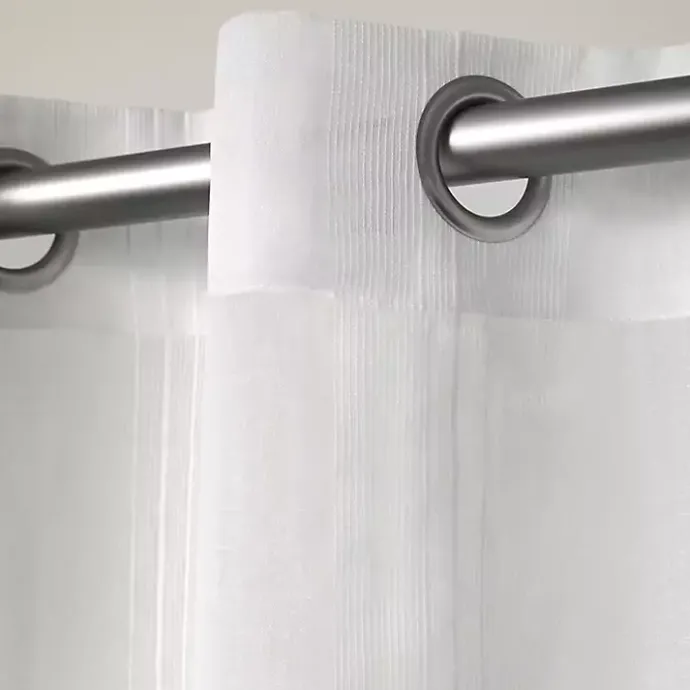 Sale Kirklands Home Stripe Sheer Curtain Panel Set, 108 in. White
