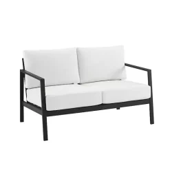 Outlet Kirklands Home White Sunbrella Cushions Holland Outdoor Loveseat