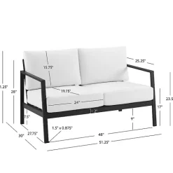 Outlet Kirklands Home White Sunbrella Cushions Holland Outdoor Loveseat