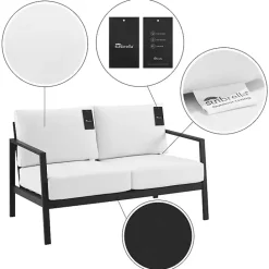 Outlet Kirklands Home White Sunbrella Cushions Holland Outdoor Loveseat