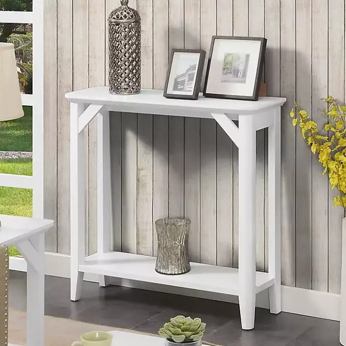 Clearance Kirklands Home Tapered Legs Rustic Console Table White