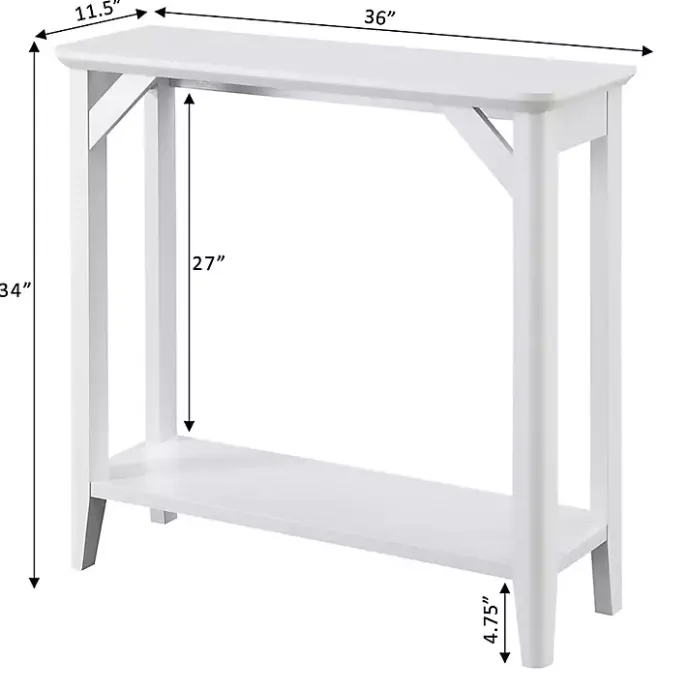 Clearance Kirklands Home Tapered Legs Rustic Console Table White