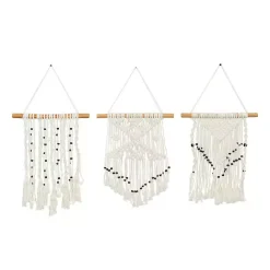 Kirklands Home Tasseled Macrame Wall Hangings, Set of 3 White