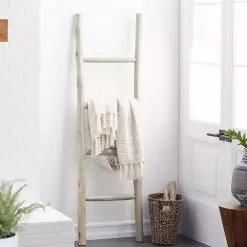 Sale Kirklands Home Teak Wood Leaning Ladder White