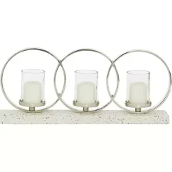 Discount Kirklands Home White Terrazzo Candle Holder Runner