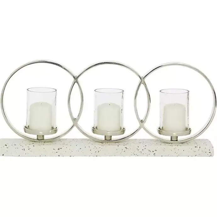 Discount Kirklands Home White Terrazzo Candle Holder Runner