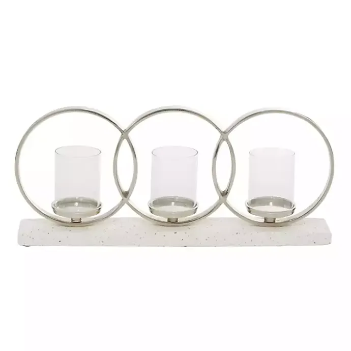 Discount Kirklands Home White Terrazzo Candle Holder Runner