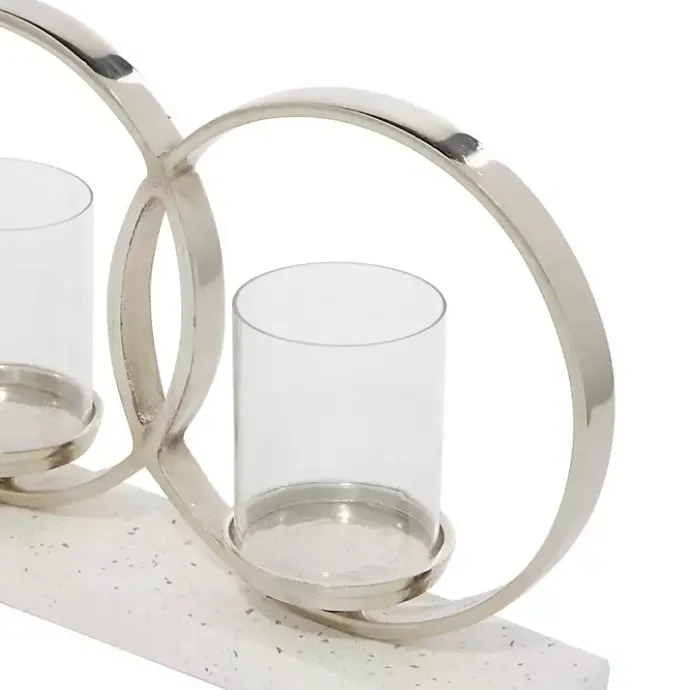 Discount Kirklands Home White Terrazzo Candle Holder Runner