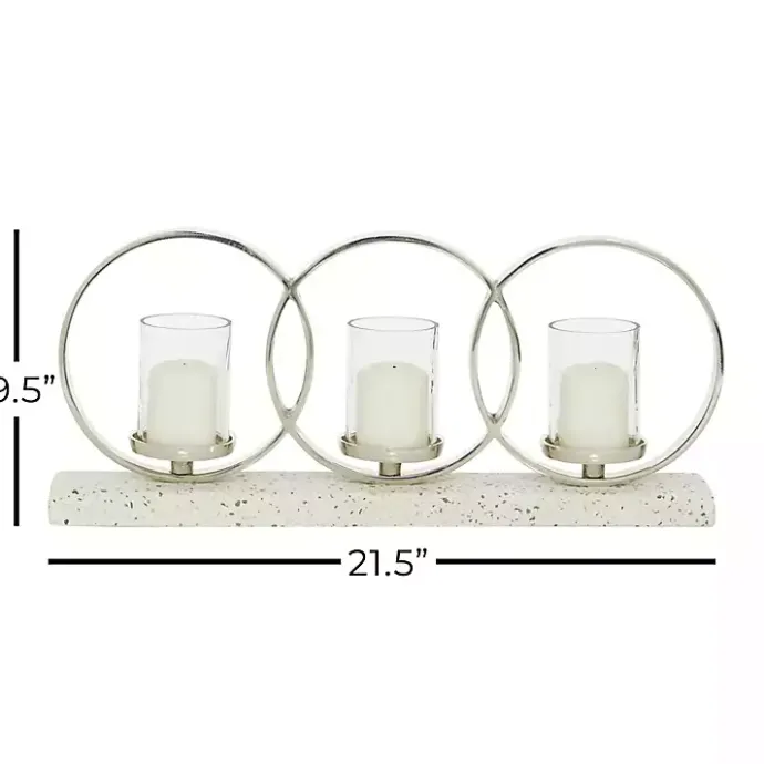 Discount Kirklands Home White Terrazzo Candle Holder Runner