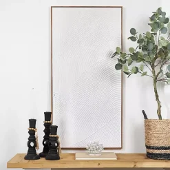 Discount Kirklands Home Textured Abstract Framed Canvas Art Print White