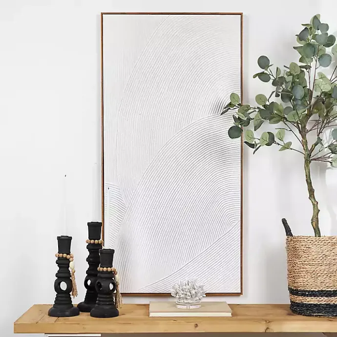 Discount Kirklands Home Textured Abstract Framed Canvas Art Print White