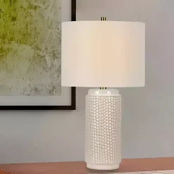 Clearance Kirklands Home Textured Cylinder Table Lamps, Set of 2 White