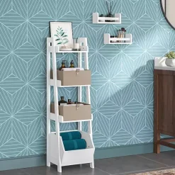 Outlet Kirklands Home 4-Tier Small Ladder Shelf White