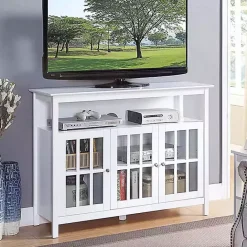 New Kirklands Home Tiered Deluxe Cali Media Cabinet White