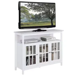 New Kirklands Home Tiered Deluxe Cali Media Cabinet White