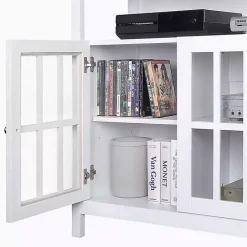 New Kirklands Home Tiered Deluxe Cali Media Cabinet White