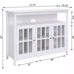 New Kirklands Home Tiered Deluxe Cali Media Cabinet White