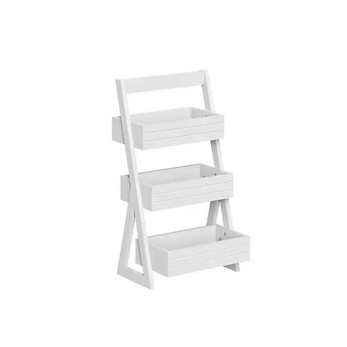 New Kirklands Home Tiered 3-Shelf Bathroom Shelves White