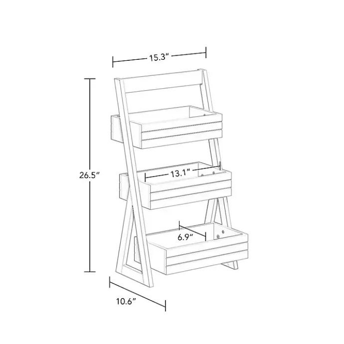 New Kirklands Home Tiered 3-Shelf Bathroom Shelves White