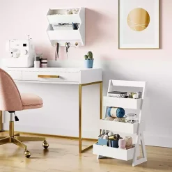 New Kirklands Home Tiered 3-Shelf Bathroom Shelves White