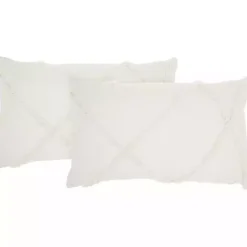 Sale Kirklands Home Tufted Diamond Lumbar Pillows, Set of 2 White