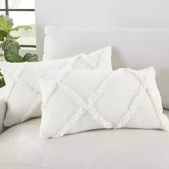 Sale Kirklands Home Tufted Diamond Lumbar Pillows, Set of 2 White