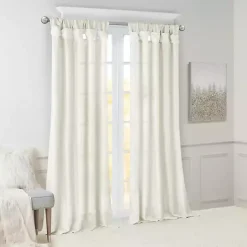 Sale Kirklands Home Twist Top Curtain Panel, 120 in. White