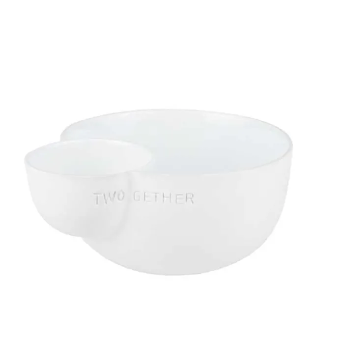Clearance Kirklands Home Two Gether Porcelain Chip & Dip Bowl White
