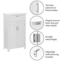 Kirklands Home Two-Door Top Shelf Cabinet White