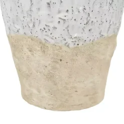 Outlet Kirklands Home White Two-Tone Ceramic Jug Vase with Handles