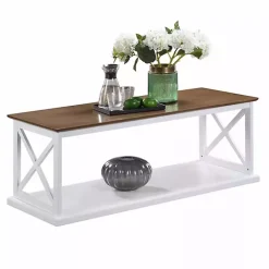 Kirklands Home Two-Tone Double X Sides Coffee Table White