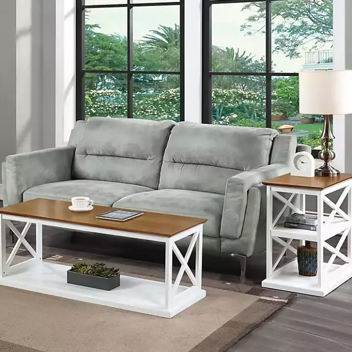 Kirklands Home Two-Tone Double X Sides Coffee Table White
