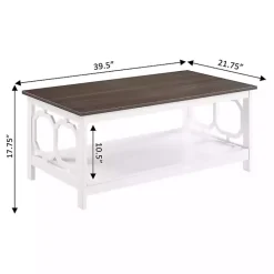 Outlet Kirklands Home White Two-Tone Geometric Sides Coffee Table