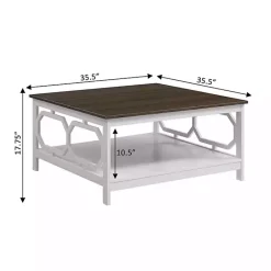 Hot Kirklands Home White Two-Tone Geometric Sides Square Coffee Table